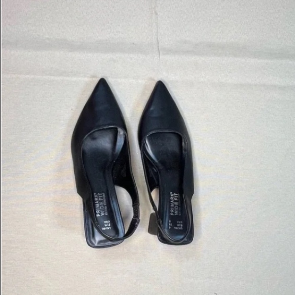 Primark Black Pointed Toe Slingback Heels